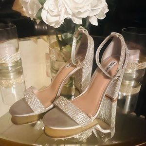 Beautiful- Completely Jeweled heels new with out tags.Wedding Graduation Prom
